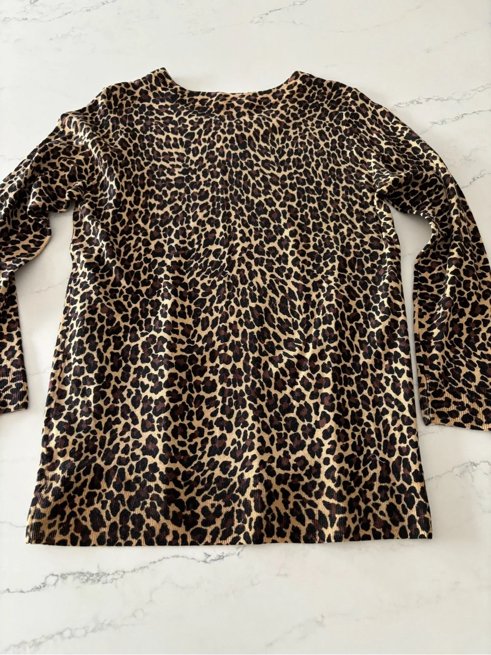 J. Crew Leopard-Print Crewneck Sweater in Brown & Cream